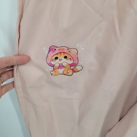 Romwe womens large cat print elastic waist polyester bow hem details casual - Picture 7 of 10